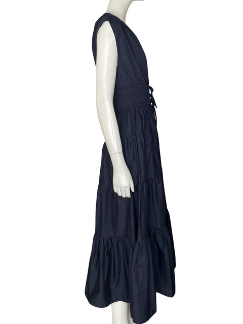 Vestido Nicole Miller Maxi Cuello v Azul - Talla S