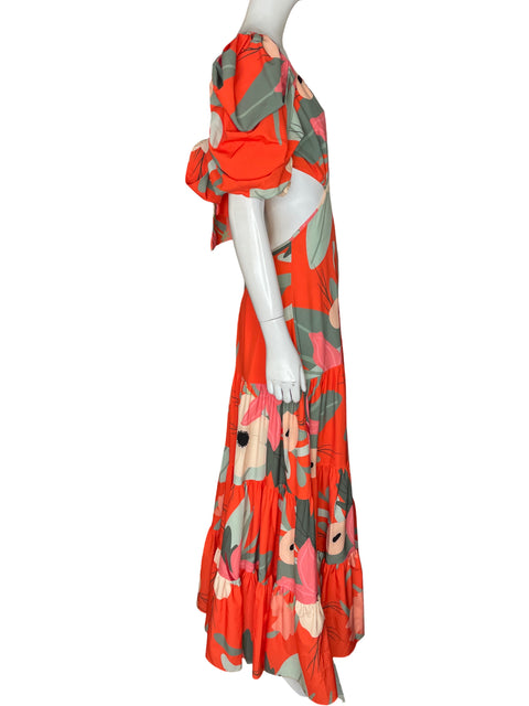 Vestido Maka Maxi Estampado Floral Naranja - Talla M