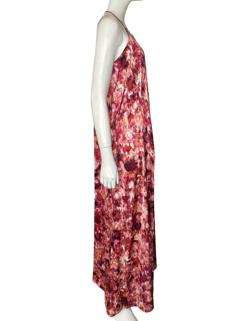 Vestido Nicole Miller New York Satinado Halter Rojo - Talla M