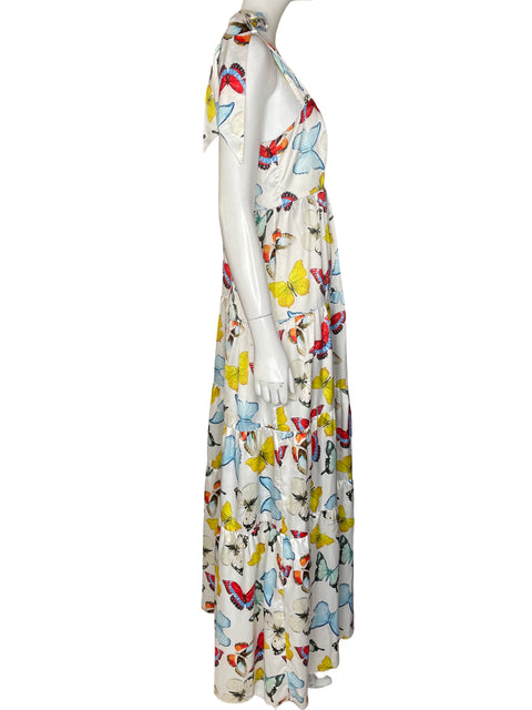 Vestido Michelle Forero Estampado Mariposas Blanco - Talla M