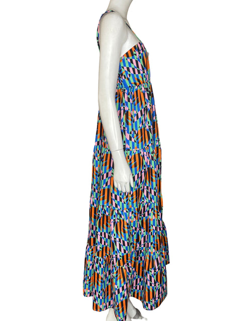 Vestido Tesoro Tps Maxi Estampado Azul - Talla S