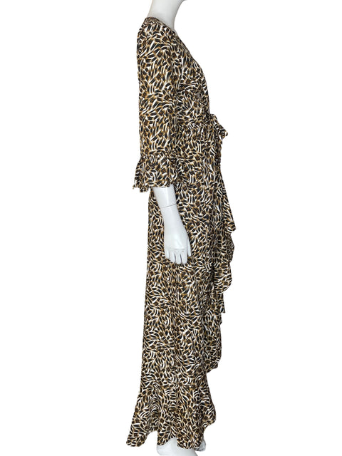 Vestido America & Beyond Cuello v Estampado Marrón - Talla S