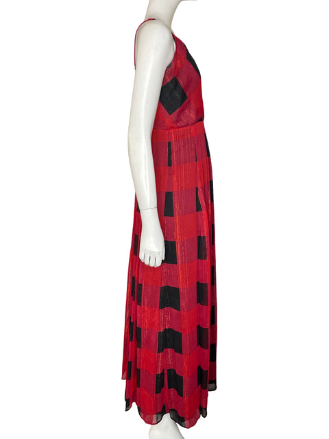 Vestido Inc Cuello v Plisado Rojo - Talla 4