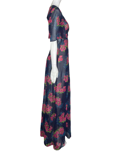 Cardigan Zara Estampado Cross Body Azul - Talla XS