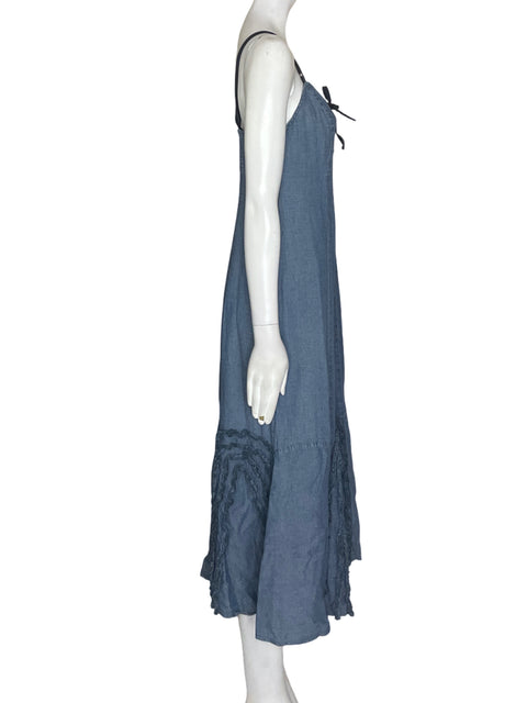 Vestido Polo Garage de Algodón Tiras Maxi Azul - Talla S