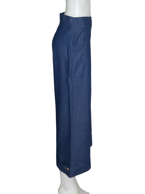 Pantalón Vava Palazo Recto Azul - Talla M