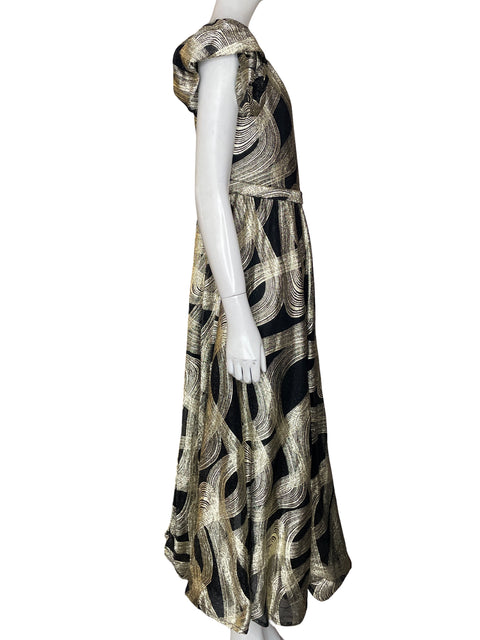 Vestido De Fiesta Tesoro Tps Maxi Off-shoulder Dorado - Talla M