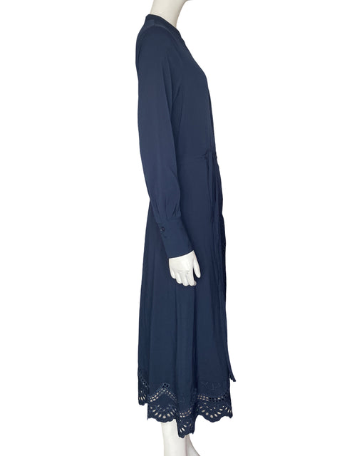 Vestido Elie Tahari Midi Bordado Azul - Talla S
