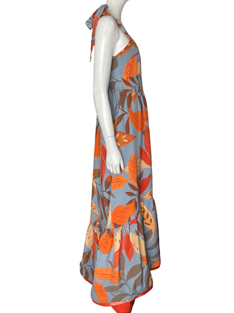 Vestido Glow Maxi Estampado Floral Naranja - Talla S