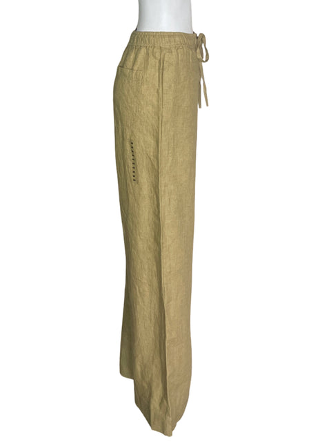 Pantalón Polo Ralph Lauren de Lino Recto Wide-leg Marrón - Talla XS
