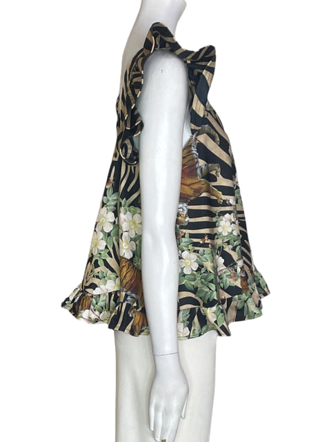 Blusa Eugenia Fernandez Ruchas Cuello v Verde - Talla S