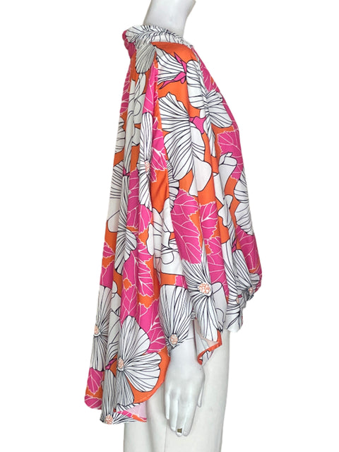 Blusa Forbici Estampado Cuello v Rosado - Talla S