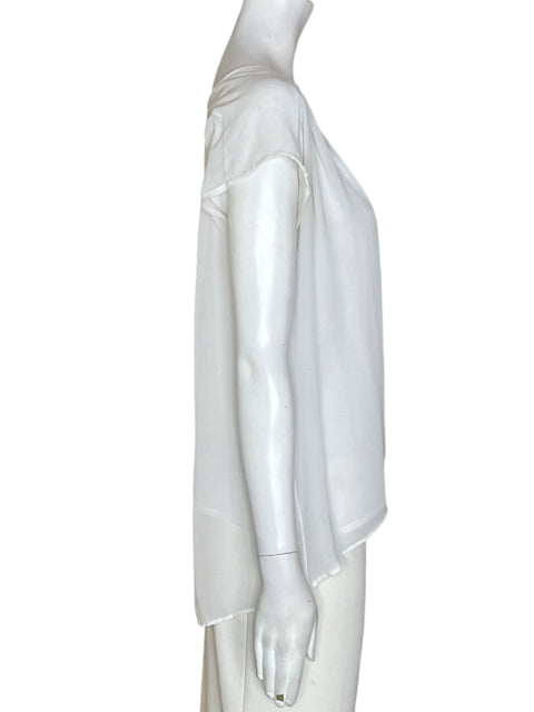 Blusa Kenneth Cole Liso Cuello v Blanco - Talla S