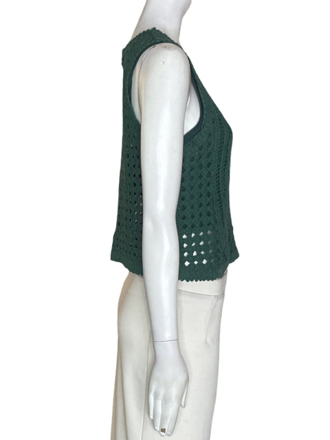 Blusa Bonage de Algodón Tejido Sin mangas Verde - Talla S