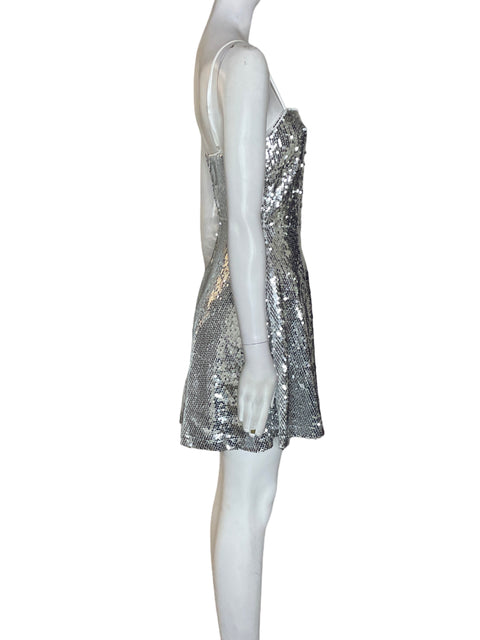 Vestido Allegra K Lentejuelas Mini Plateado - Talla M