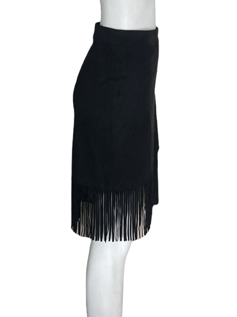 Falda Zara Flecos Cruzado Negro - Talla L