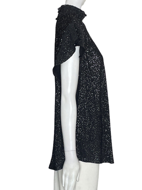 Blusa Adrianna Papell Puntos Ruchas Negro - Talla XL