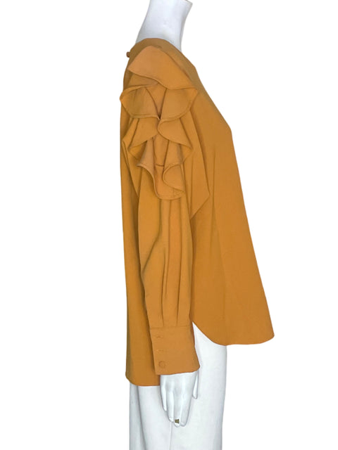 Blusa Hot & Delicious Cuello redondo Ruchas Amarillo - Talla L