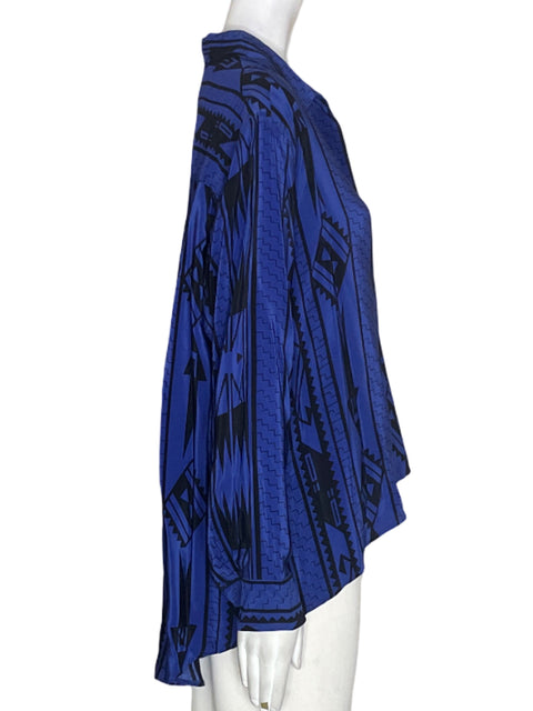 Blusa Amanda Uprichard Estampado Manga larga Azul - Talla M