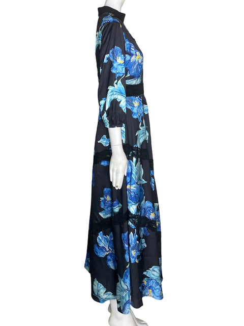 Vestido Moft Estampado Maxi Azul - Talla M