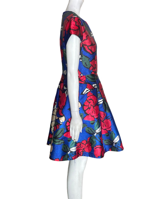Vestido Comme Estampado Floral Rojo - Talla L