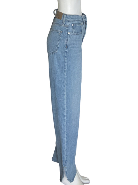 Pantalón Madewell Recto Wide-leg Azul - Talla 27