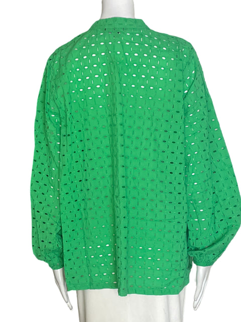 Blusa Calligraphie Manga larga Cordones Verde - Talla XL