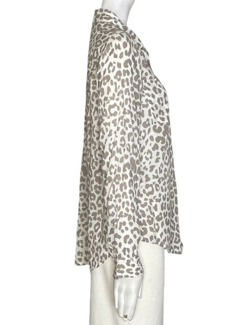 Camisa Lucky Brand Animal print Botones Beige - Talla S