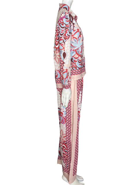Conjunto Tesoro Tps Estampado Pantalón/camisa Rojo - Talla S