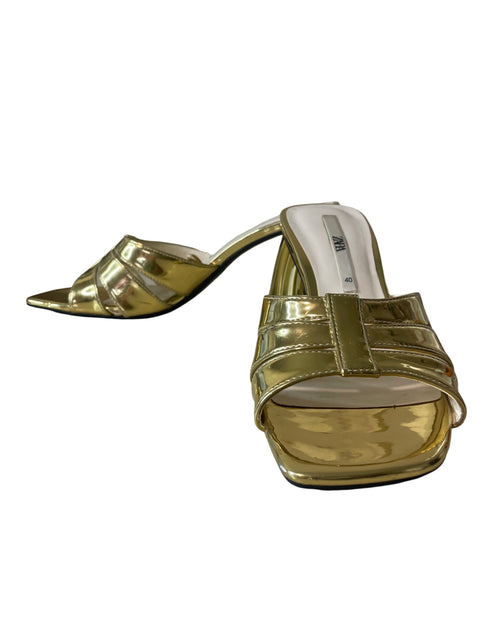 Zapato Zara Tacón bajo Punta abierta Dorado - Talla 40