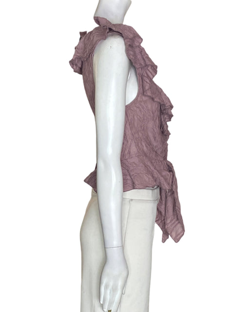 Blusa Zara Ruchas Sin mangas Morado - Talla M