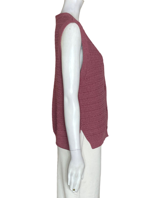Chaleco Zara de Algodón Cuello v Sin mangas Rosado - Talla S