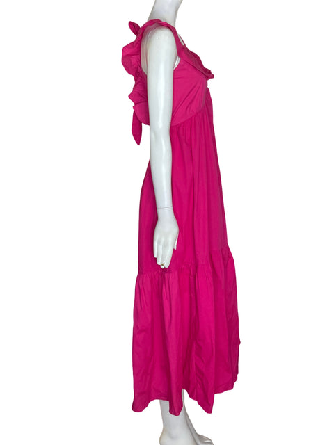 Vestido Tesoro Tps de Algodón Ruchas Maxi Rosado - Talla S