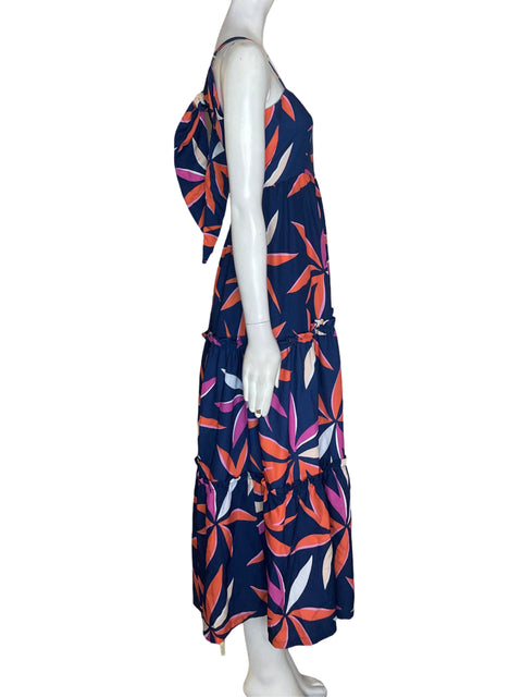 Vestido Tesoro Tps Estampado Maxi Azul - Talla S