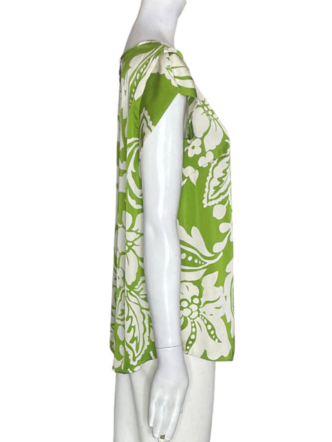 Blusa Rachel Roy Estampado Floral Verde - Talla M
