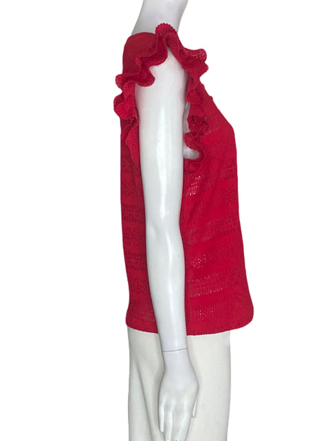 Blusa Marc New York Ruchas Liso Rojo - Talla L