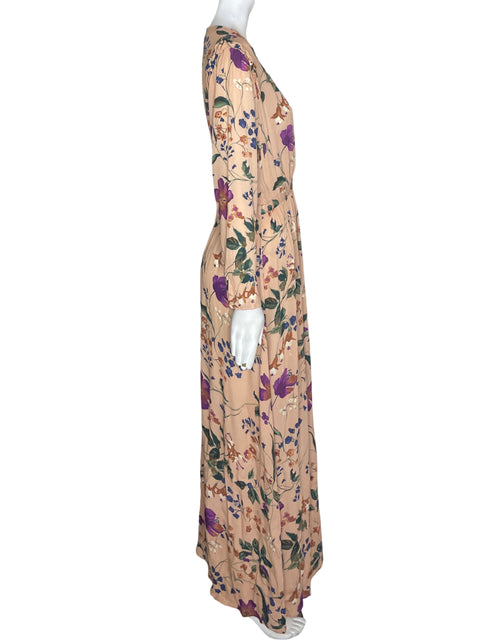 Vestido Oysho Cuello v Maxi Beige - Talla M