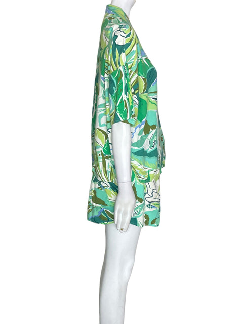 Conjunto Dress Forum Estampado Short/camisa Verde - Talla M
