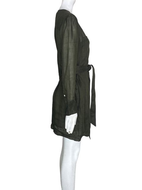 Vestido Banana Republic Transparente Manga larga Verde - Talla XS