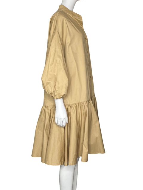 Vestido Motf de Algodón Marrón - Talla L