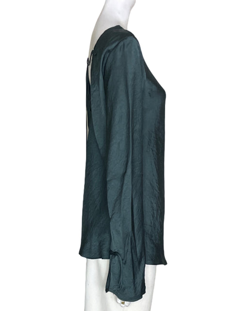 Blusa Massimo Dutti Manga larga Satinado Verde - Talla S