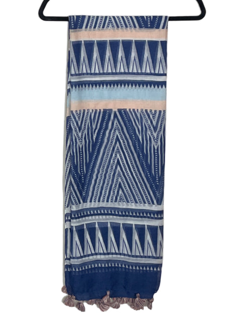 Bufanda Tesoro Tps Estampado Flecos Azul - Talla U