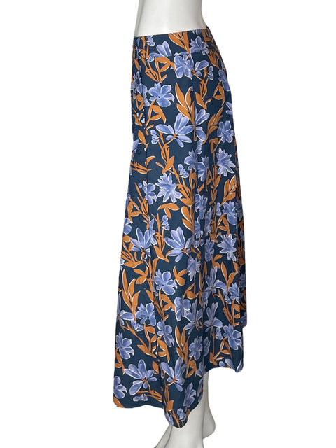 Falda Mango de Algodón Midi Azul - Talla M