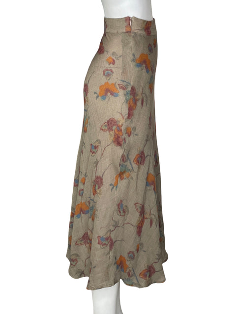 Falda Zara Maxi A-line Marrón - Talla XS
