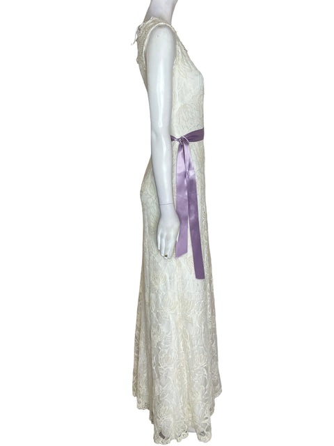Vestido De Fiesta Tadashi Shoji Oneshoulder Fajon Blanco - Talla 0