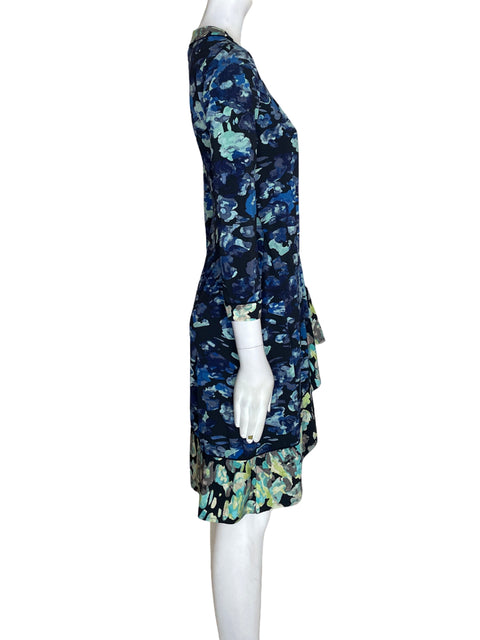 Vestido Bcbg Estampado Suelto Azul - Talla XS