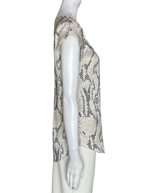 Blusa Express Estampado Cuello v Gris - Talla XS