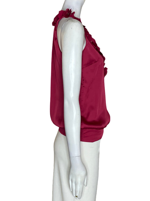 Blusa White House Black Market Apliques Flores Rojo - Talla XXS