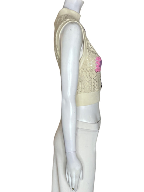 Top Zara de Algodón Crop Tejido Beige - Talla S