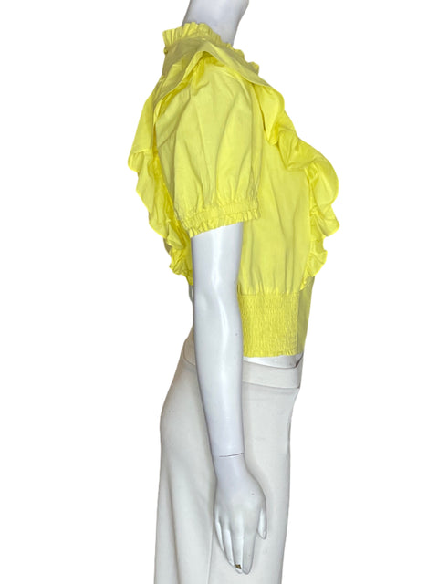 Blusa Milk & Honey Ruchas Abullonado Amarillo - Talla S